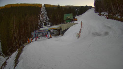 Modrá sjezdovka - dojezd k lanové dráze