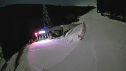 Modrá sjezdovka - dojezd k lanové dráze