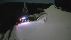 Modrá sjezdovka - dojezd k lanové dráze