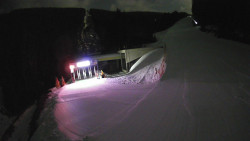 Modrá sjezdovka - dojezd k lanové dráze