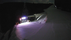 Modrá sjezdovka - dojezd k lanové dráze