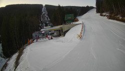 Modrá sjezdovka - dojezd k lanové dráze