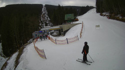 Modrá sjezdovka - dojezd k lanové dráze