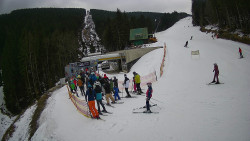 Modrá sjezdovka - dojezd k lanové dráze