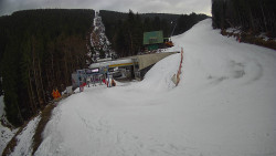 Modrá sjezdovka - dojezd k lanové dráze