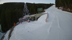 Modrá sjezdovka - dojezd k lanové dráze