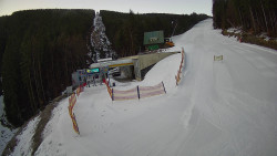 Modrá sjezdovka - dojezd k lanové dráze