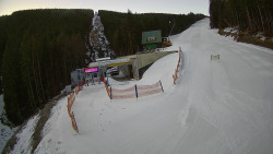 Modrá sjezdovka - dojezd k lanové dráze