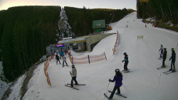 Modrá sjezdovka - dojezd k lanové dráze