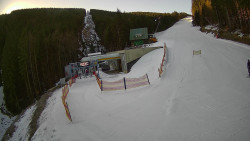 Modrá sjezdovka - dojezd k lanové dráze