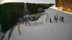 Modrá sjezdovka - dojezd k lanové dráze