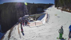 Modrá sjezdovka - dojezd k lanové dráze