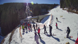 Modrá sjezdovka - dojezd k lanové dráze