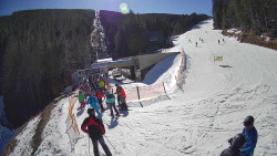 Modrá sjezdovka - dojezd k lanové dráze