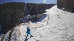 Modrá sjezdovka - dojezd k lanové dráze