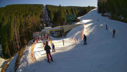 Modrá sjezdovka - dojezd k lanové dráze