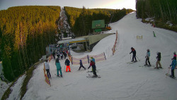 Modrá sjezdovka - dojezd k lanové dráze