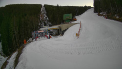 Modrá sjezdovka - dojezd k lanové dráze