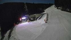 Modrá sjezdovka - dojezd k lanové dráze