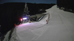 Modrá sjezdovka - dojezd k lanové dráze