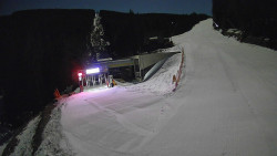 Modrá sjezdovka - dojezd k lanové dráze