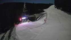 Modrá sjezdovka - dojezd k lanové dráze