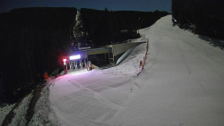 Modrá sjezdovka - dojezd k lanové dráze