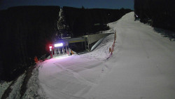 Modrá sjezdovka - dojezd k lanové dráze