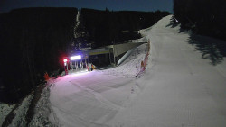 Modrá sjezdovka - dojezd k lanové dráze