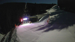 Modrá sjezdovka - dojezd k lanové dráze