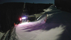 Modrá sjezdovka - dojezd k lanové dráze