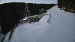 Modrá sjezdovka - dojezd k lanové dráze