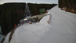 Modrá sjezdovka - dojezd k lanové dráze