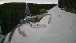 Modrá sjezdovka - dojezd k lanové dráze