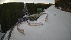 Modrá sjezdovka - dojezd k lanové dráze