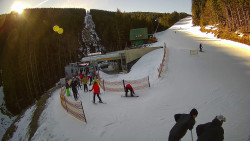 Modrá sjezdovka - dojezd k lanové dráze