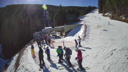 Modrá sjezdovka - dojezd k lanové dráze