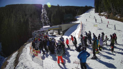 Modrá sjezdovka - dojezd k lanové dráze