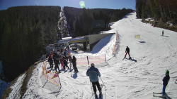 Modrá sjezdovka - dojezd k lanové dráze