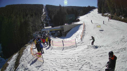 Modrá sjezdovka - dojezd k lanové dráze