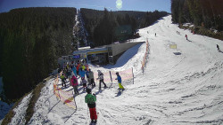 Modrá sjezdovka - dojezd k lanové dráze