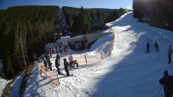 Modrá sjezdovka - dojezd k lanové dráze