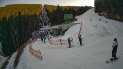 Modrá sjezdovka - dojezd k lanové dráze