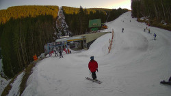 Modrá sjezdovka - dojezd k lanové dráze