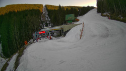 Modrá sjezdovka - dojezd k lanové dráze