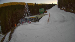 Modrá sjezdovka - dojezd k lanové dráze