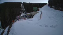 Modrá sjezdovka - dojezd k lanové dráze