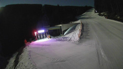 Modrá sjezdovka - dojezd k lanové dráze