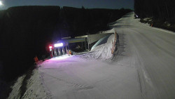 Modrá sjezdovka - dojezd k lanové dráze