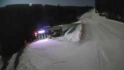 Modrá sjezdovka - dojezd k lanové dráze